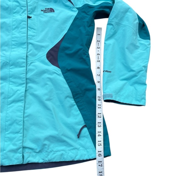 The North Face Jacket Womens Medium Teal Green Hyvent Full Zip Nylon Outer Shell - Picture 3 of 12